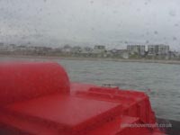 Looking right toward Lee-On-Solent from the SRN6, in the foreground is one of the four "puff ports", and the skirt